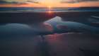 USA, New Jersey, Cape May National Seashore. Landscape with ocean and beach at sunset. Art Print